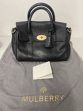 Mulberry Small Black Spongy Pebbled Leather Bayswater Satchel With Dust Bag(Sto)