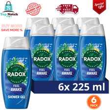 Radox Mineral Therapy Feel Awake Men 2in1 Shower Gel 6 x 225ml Fast Shipping