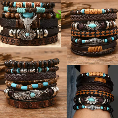 Mens leather bracelet surfer - mens,