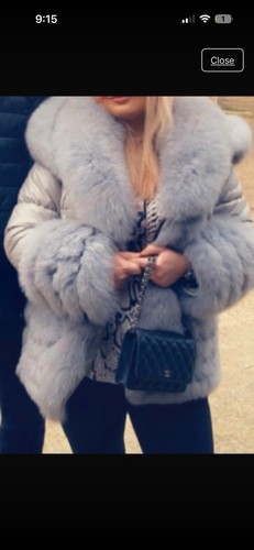 Women fur coat grey - women's,