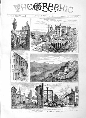 Original old antique print - old,