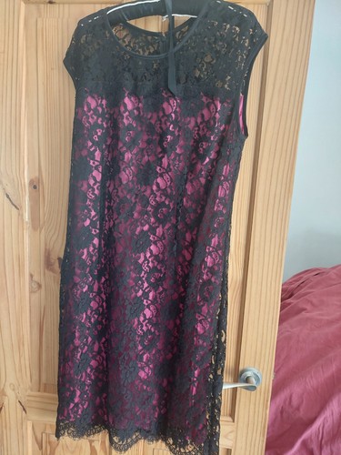 Jaeger dress black lace - jaeger, 16