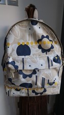 ROXY Backpack Beige Blue White Yellow Floral 40 x 30 x 12 cm Laptop/School Good