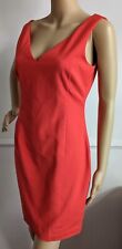 ZARA Coral Sleeveless V-Neck Wiggle Knee Length Lined Dress Size M