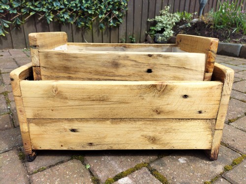 Rustic wooden garden boxes - wooden,