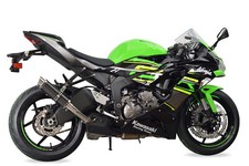 Kawasaki ZX6R Exhaust SP Engineering Carbon Fibre Round Stubby Moto GP 2019-2020