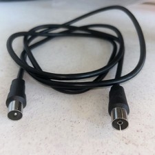 TV Coaxial Ariel Cable Black 145cm Long 3c-2v