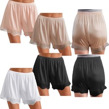 Womens Pettipants Elastic Shorts Knickers Sleepwear Slip Lace Culotte Trim Gym