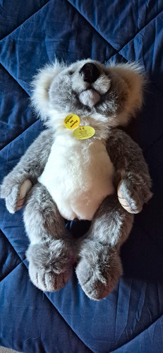 Grey white plush koala soft - white,