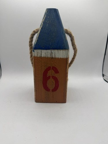 Orange blue white wooden - &,