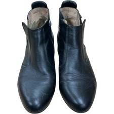 Russell & Bromley Black Leather Ankle Boots UK 7 Zip Closure 4187