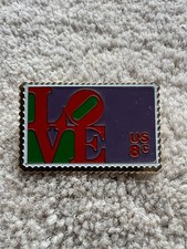Robert Indiana Love Pin Badge US Post 8c Pop Art MOMA Enamel Rare Free Post UK