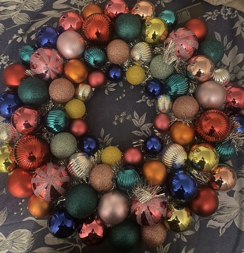 Christmas bauble wreath door - christmas,