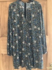 Ladies Zara Play suit M Green/Blue Floral