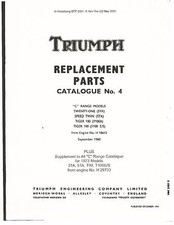 Triumph Parts Manual Book 1961