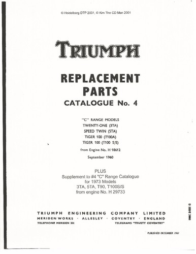 Triumph parts manual book - triumph,
