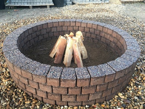 Round fire pit stone - pit,