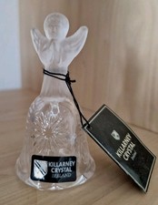 Killarney Irish Crystal Glass Frosted Angel Bell,  9cm tall