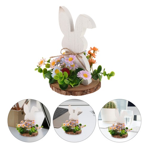 Rustic wooden bunny decoration - rustic,