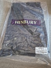 Henbury Teflon Coated Flat Front Chino Mens Classic Trousers H608 Black 38R