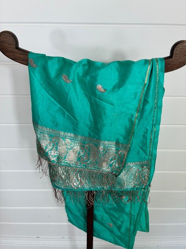 Turquoise embroidered fringed - turquoise,