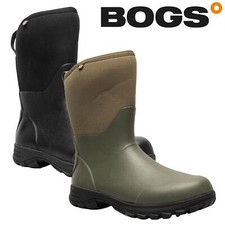 BOGS Mens Wellies Black Green