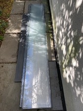 2x Frosted Glass Double Glazed Window Panels With Frames - 40cm X 200cm X 1.5cm