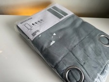 A Pair Of IKEA Moalina Extra Long Eyelet Green Curtains