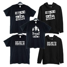 No To Digital ID Bollocks to Blair's BritCard Black T-Shirt or Hoodie S - XXL