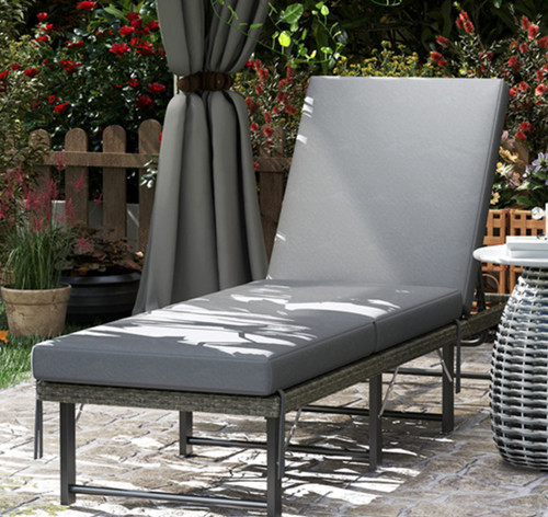 Outsunny grey cushion - grey, rattan