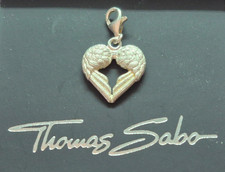 Thomas Sabo Charm Club charm sterling silver heart shaped angel wings NEW