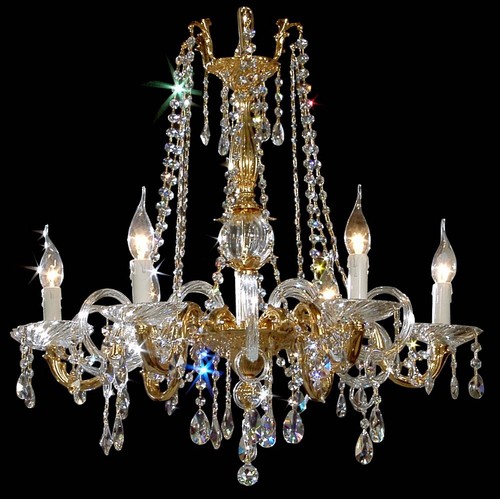 Chandelier crystal and brass - crystal,