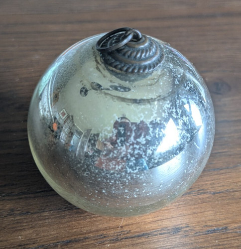 Antique glass silver christmas - silver,