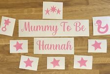 Personalised Baby Shower Mummy To Be Vinyl Decal Stickers For Box/ Crate Party