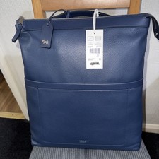 Radley Alba Place Large Zip Top Backpack Brand New Dark Blue with Dust Bag