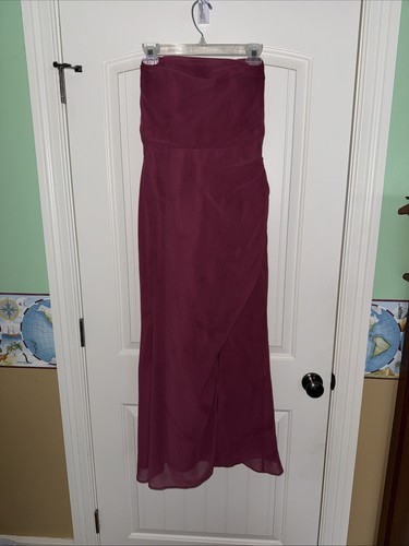Azazie burgundy strapless - burgundy,