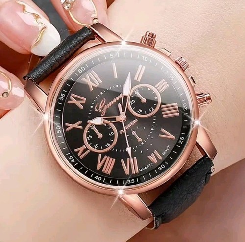 Ladies watch black face gold - ladies,