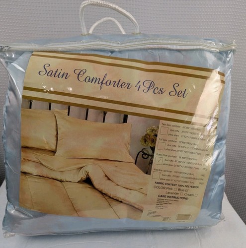 Satin comforter set light blue - comforter,
