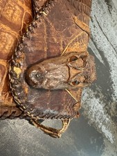 CUBAN ALLIGATOR HANDBAG SHOULDER BAG WITH HEAD & BODY - Antique/vintage
