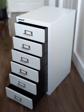 Bisley 6-Drawer Filing Cabinet White Metal Modern 2025