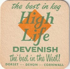 BEER MAT - DEVENISH BREWERY - HIGH LIFE - (Cat No 006) - (1963)