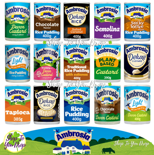 Ambrosia dessert cans custard - cans,