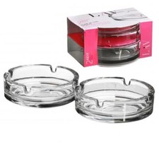 Set of 2 Lav Round Glass Ash Tray 10.2cm