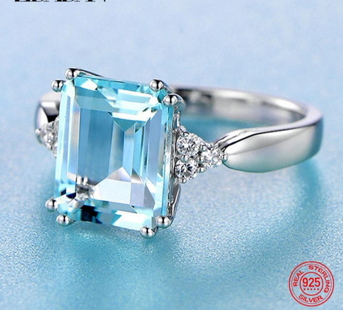 Natural aquamarine ring 925 - aquamarine,