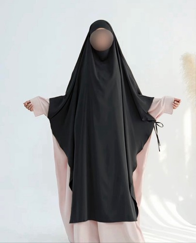 Extra long black khimar - extra,