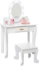 Wooden makeup table with light - table,