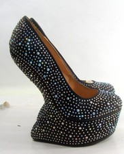 Black/STONE 6"High Wedges Heel