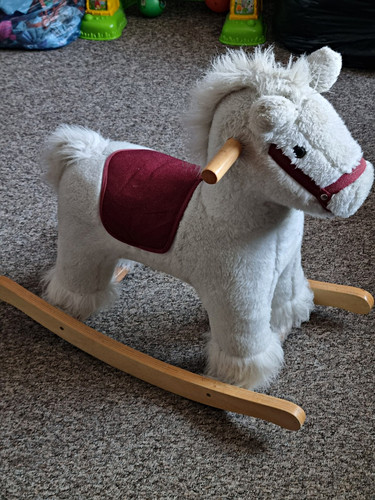 White toddler rocking - white, horse