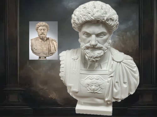 Marcus aurelius stoic bust - marcus, 3d