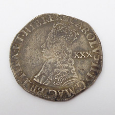 CHARLES II HALF CROWN SILVER COIN SECOND ISSUE 1660-1685
